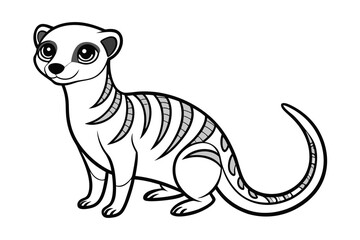 coloring page line art the meerkat black vector