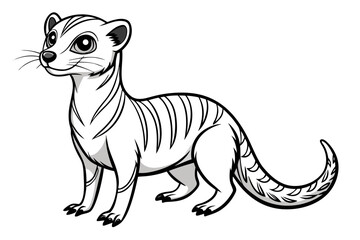 coloring page line art the meerkat black vector