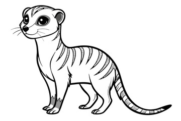 coloring page line art the meerkat black vector