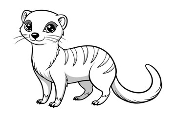 coloring page line art the meerkat black vector