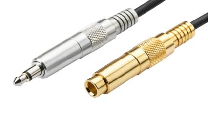 stereo connector and stereo connector isolated on transparent