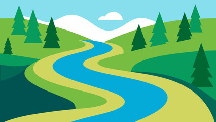 Obraz premium gradient river in woods