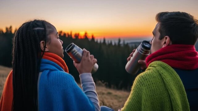 Sunset sippers in scenic outdoors