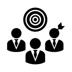 Marketing Strategy and Target Icons – Flat Vector Style.