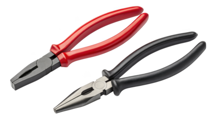  red narrow nose pliers and black narrow nose pliers