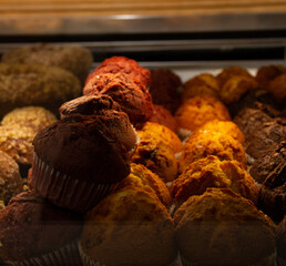 muffins in a bakery