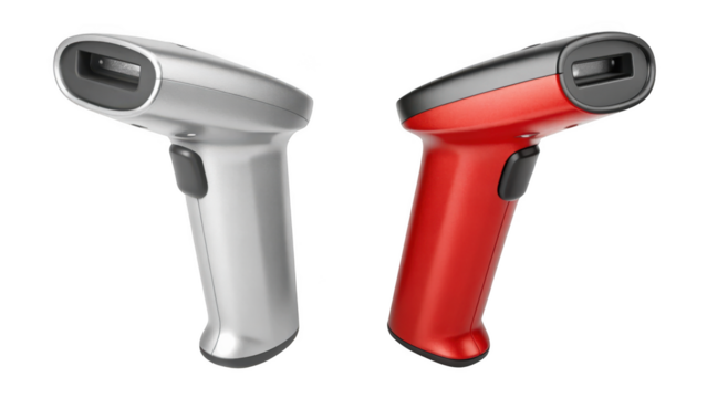 Bluetooth barcode scanner and Bluetooth barcode scanner on transparent 