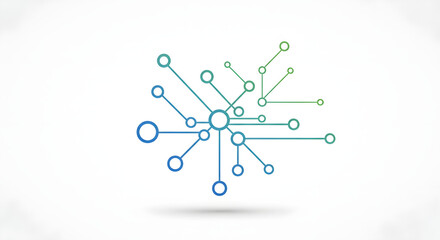 Abstract network connection diagram with nodes and lines for technology concept