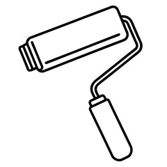 Minimal Paint Roller Outline Vector