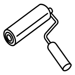 Minimal Paint Roller Outline Vector