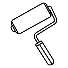 Minimal Paint Roller Outline Vector