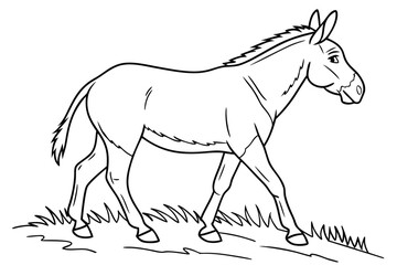 coloring page line art the mule black vector