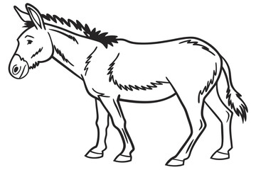 coloring page line art the mule black vector