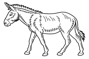 coloring page line art the mule black vector