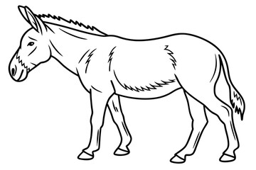 coloring page line art the mule black vector