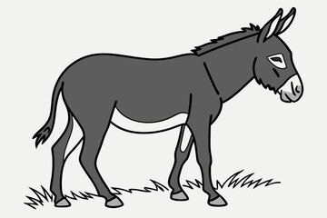 coloring page line art the mule black vector
