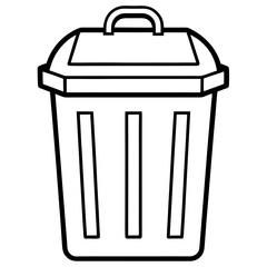 Minimalist Line Art Compost Bin Icon – Eco-Friendly Vector Design
