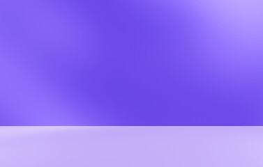 Fototapeta premium Empty purple studio room for product presentation with shadow of tree leaves on the wall. Interior concrete wall and floor design backdrop for displaying products. Shadow overlay effect.