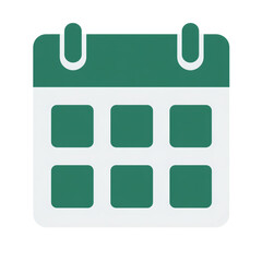 Green and white calendar