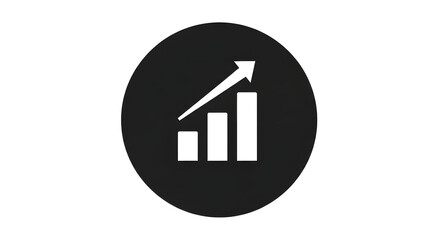 Growth chart icon vector illustration for business success and financial increase