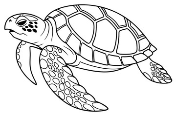 coloring page line art the painted turtle black vector