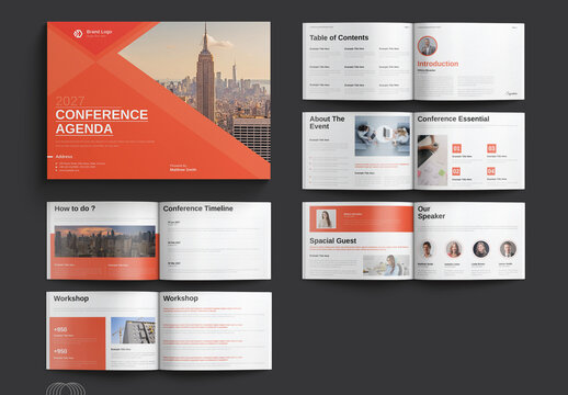 Conference Agenda Brochure Layout Landscape