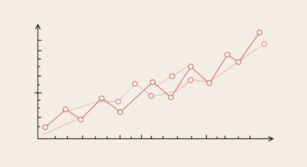 Obraz premium Rising line graph showing growth, on plain background, used for analytics