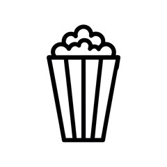 Popcorn Box Outline Logo Icon Vector Illustration