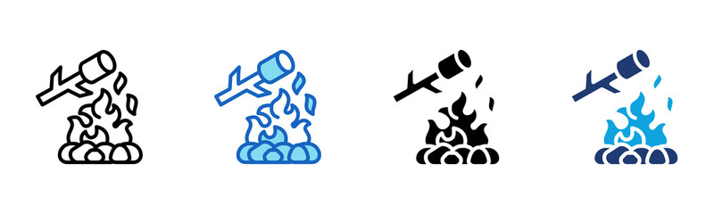 Campfire icon Multi Style Vector Illustration