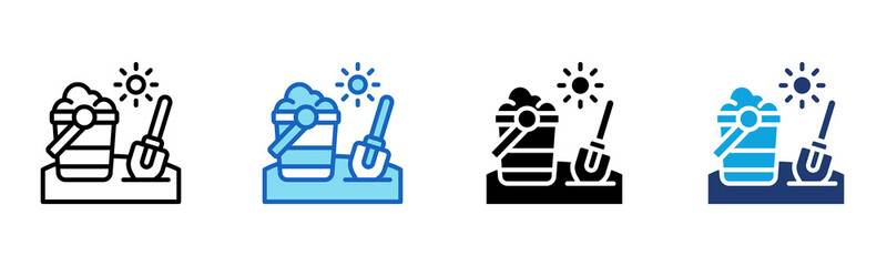 Sand Bucket icon Multi Style Vector Illustration