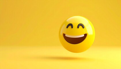 Fototapeta premium smiley face on yellow background