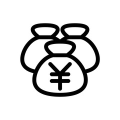 Finance & Banking Line Icon. Yen, Bills, and Business Symbols for Web, App, and Print Design