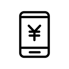 Finance & Banking Line Icon. Yen, Online Bank and Business Symbols for Web, App, and Print Design