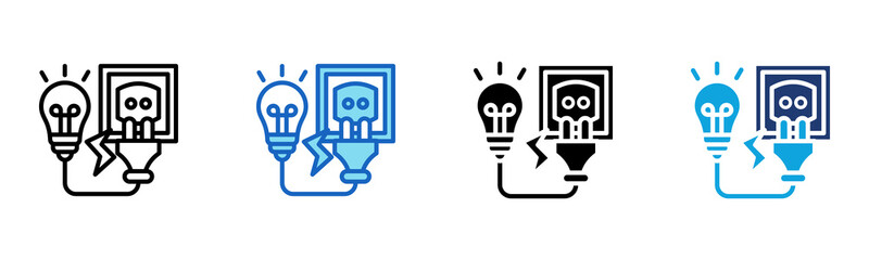Electricity icon Multi Style Vector Illustration