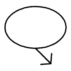 手書き風の矢印吹き出し　円形黒線