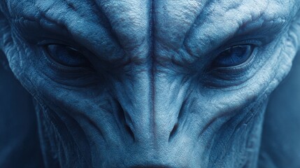 Strange alien being with large expressive eyes exploring the mysteries of outer space during a distant cosmic event