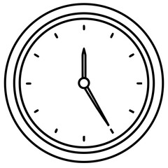 Minimal Wall Clock Line Art Design