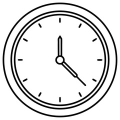 Minimal Wall Clock Line Art Design
