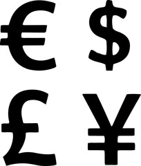 Black currency symbols icon, image of icon 1.6.png