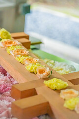 北海道　帯広市　帯廣神社の花手水