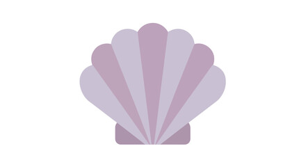 Graphic art of scallop on white background. Decorative illustration