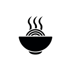Steaming Bowl of Noodles Logo Vector Illustration