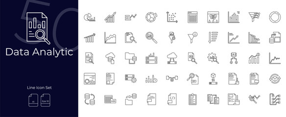 Data Analytic Line Editable Icons set. Vector illustration in modern thin line style of Data Analytic icons: analytic, analysis, optimization, etc