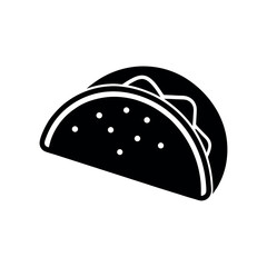 Taco Folded Wrap Icon Line Style Vector Illustration