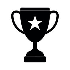 Trophy Cup with Star Icon Vector Illustration