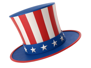 Photo of uncle sam hat isolated on transparent background