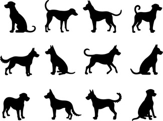 Dog Vector Silhouettes Collection bundle