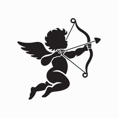 Fototapeta premium Adorable Cupid Character with Bow and Arrow Vector for Romantic Valentine’s Day Artwork