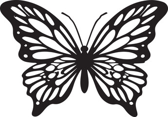 Butterfly Silhouette Vector for Nature-Themed Graphics