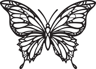 Butterfly Silhouette Vector for Nature-Themed Graphics